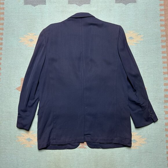 Vintage 1950s sport coat blazer gabardine faded navy blue Union men’s 40? - Picture 7 of 8